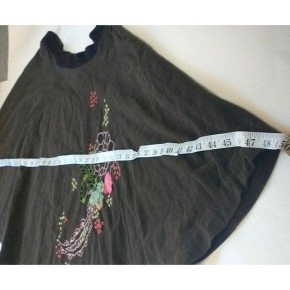 Free People Brown Corduroy Embroidered Skirt Size 2 - Picture 7 of 9